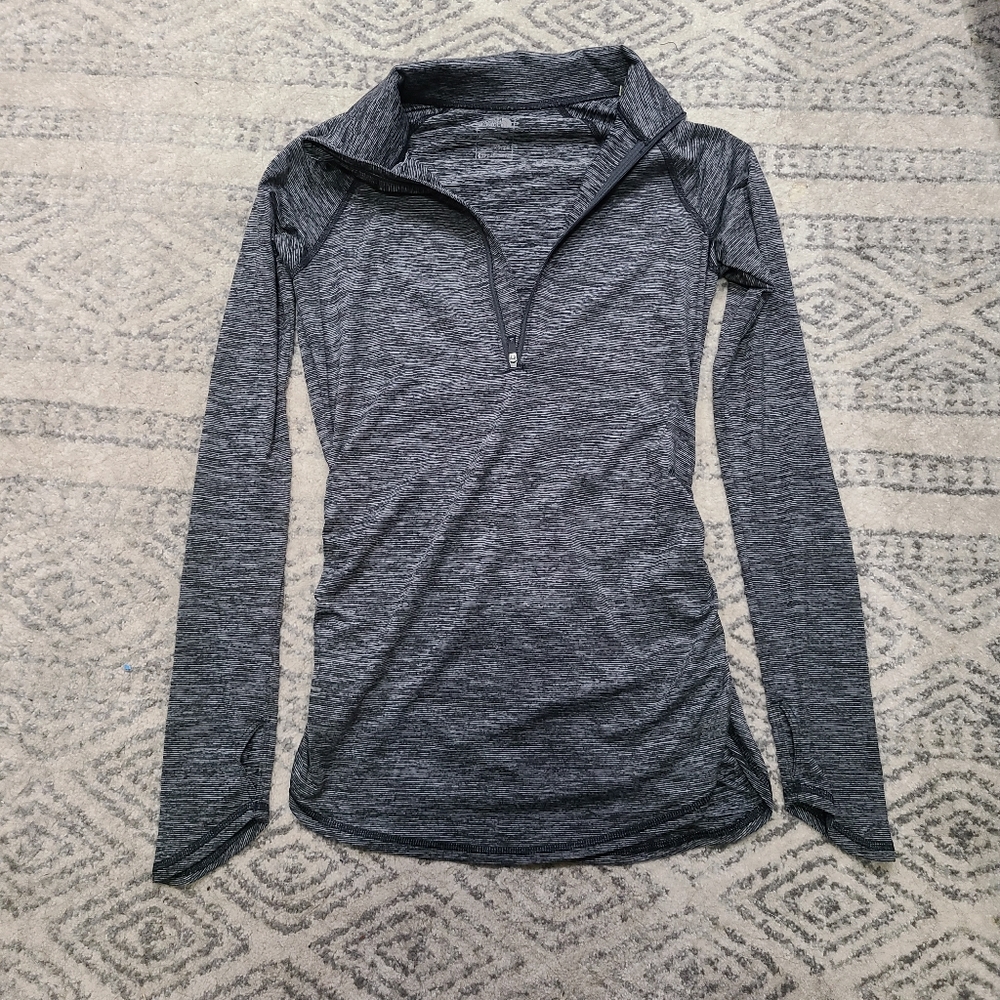 North Face 1/4 Zip Heather Grey Pullover - XS